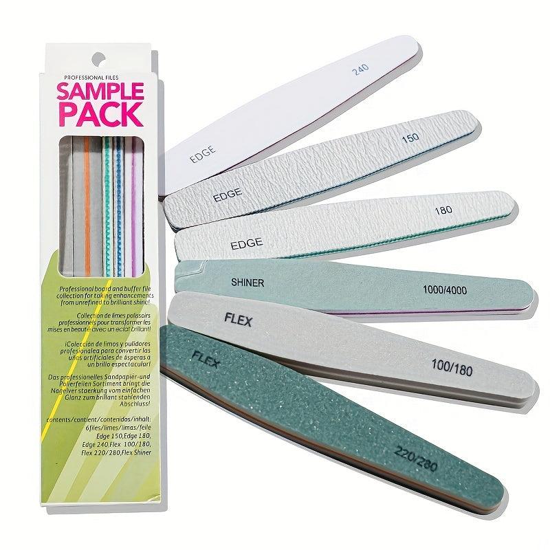 6 Pcs Double Side Sanding Buffer Block Nail File Set