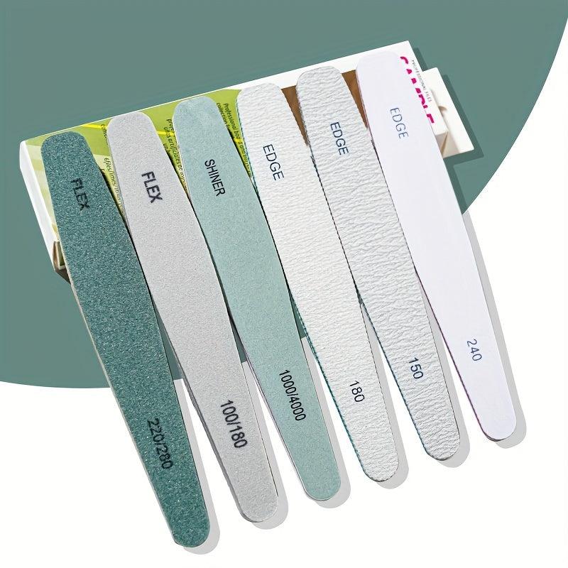 6 Pcs Double Side Sanding Buffer Block Nail File Set