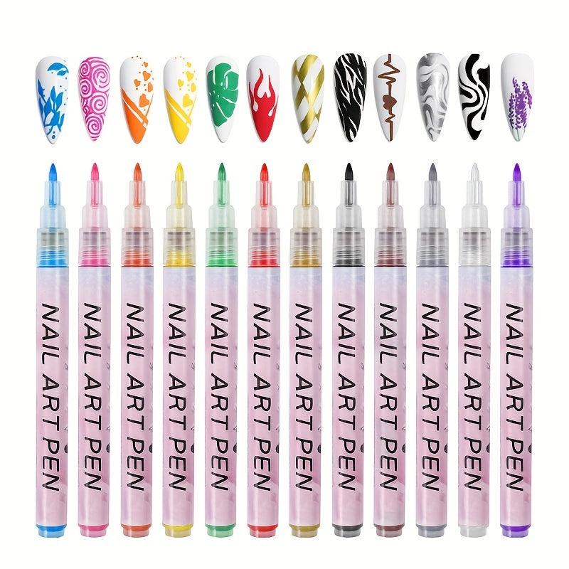 12pcs Nail Art Pens Set Nail Art Drawing Pen Nail Art Pens Manicure Polish