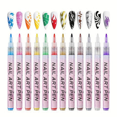 12pcs Nail Art Pens Set Nail Art Drawing Pen Nail Art Pens Manicure Polish