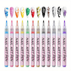 12pcs Nail Art Pens Set Nail Art Drawing Pen Nail Art Pens Manicure Polish