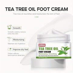 Tea Tree Foot Cream Hydrate Moisturize Soothe Athletes Foot Natural Relief
