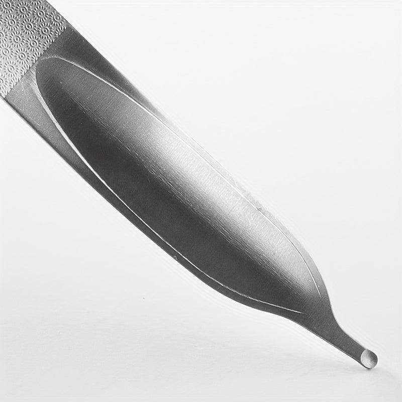 Stainless Steel Double sided Nail File Feather Manicure Nail File Nail Tool