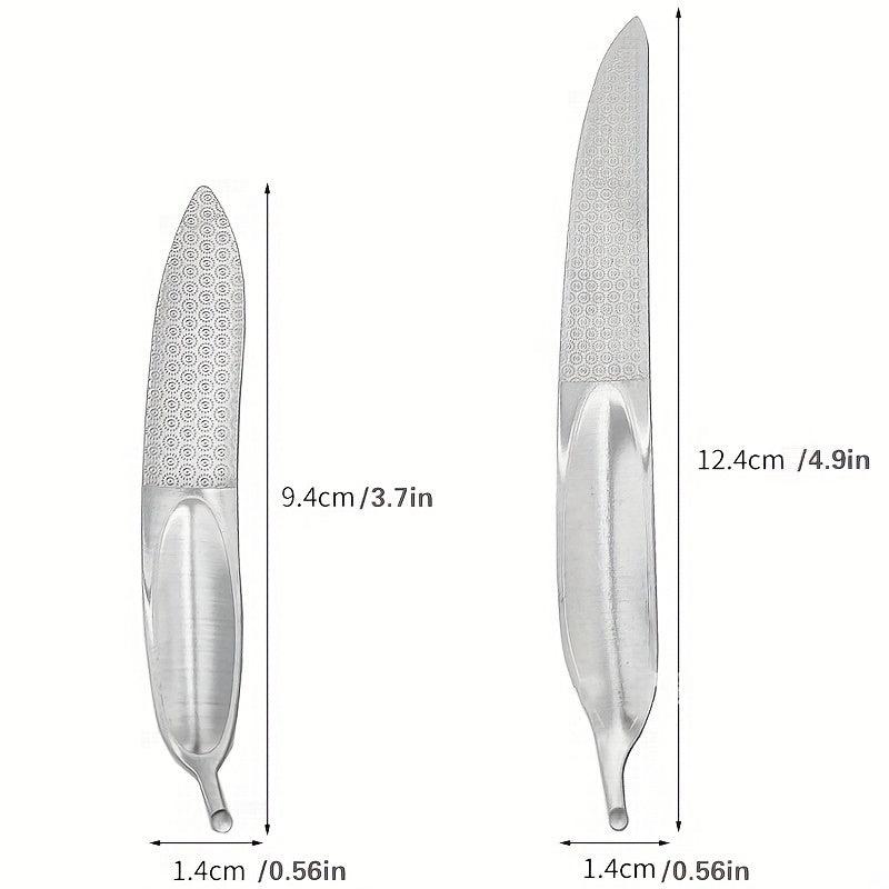 Stainless Steel Double sided Nail File Feather Manicure Nail File Nail Tool