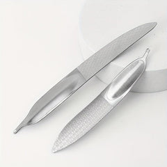 Stainless Steel Double sided Nail File Feather Manicure Nail File Nail Tool