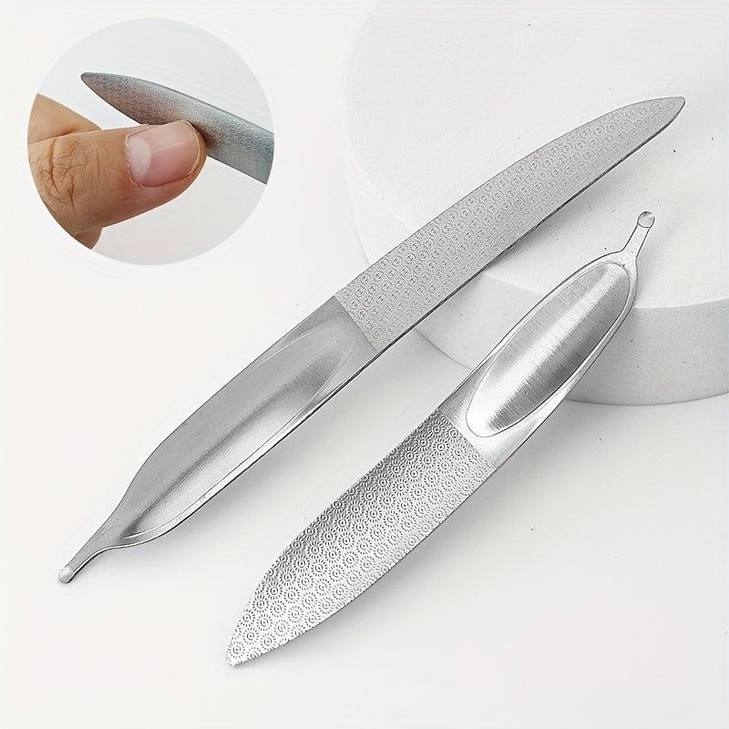 Stainless Steel Double sided Nail File Feather Manicure Nail File Nail Tool