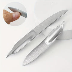 Stainless Steel Double sided Nail File Feather Manicure Nail File Nail Tool