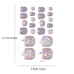 13 Style Self Adhesive Toes Nail Art Stickers for 22 pcs Easy Designs
