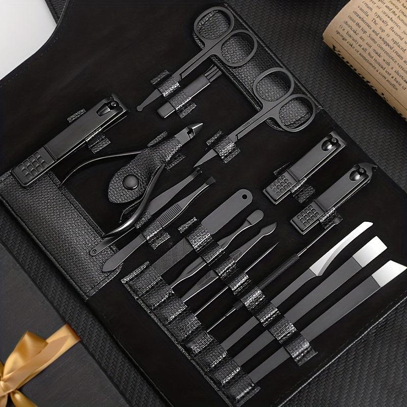 17-Piece Stainless Steel Manicure Set with Travel Case