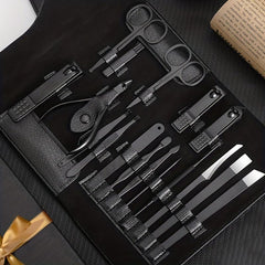 17-Piece Stainless Steel Manicure Set with Travel Case