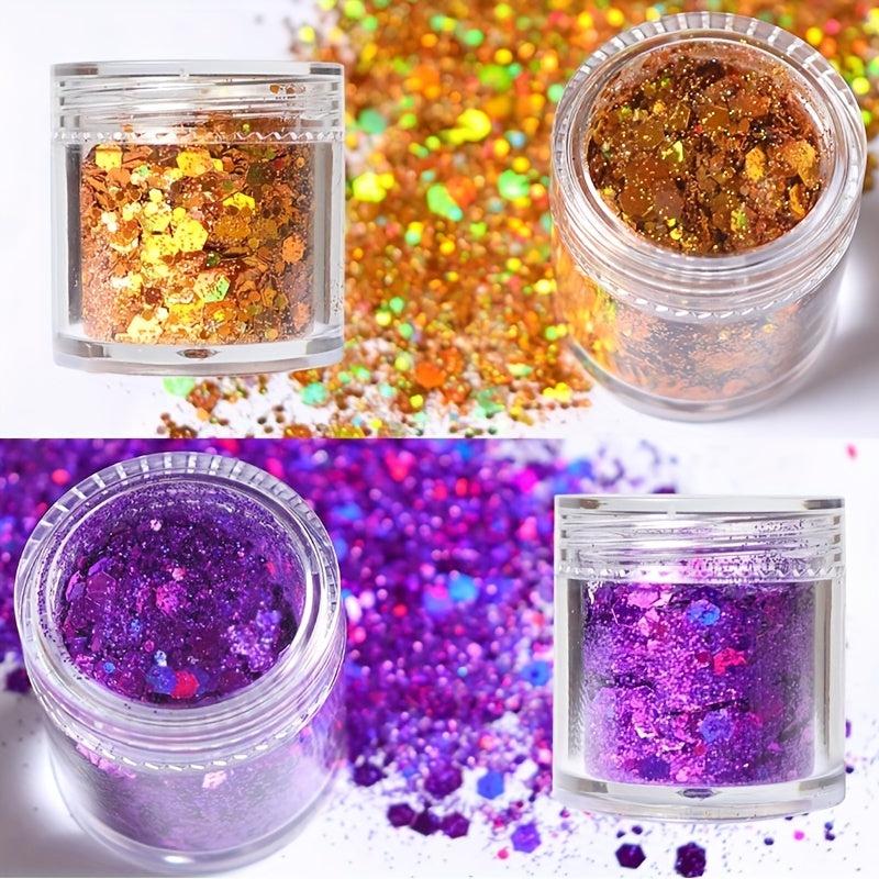 20g Holographic Nail Glitter Powder Hexagon Flakes Sequins for Manicure