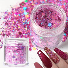 20g Holographic Nail Glitter Powder Hexagon Flakes Sequins for Manicure