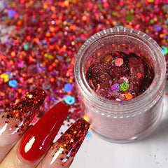 20g Holographic Nail Glitter Powder Hexagon Flakes Sequins for Manicure