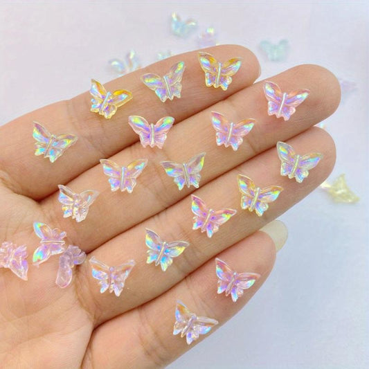 100pcs Colorful Butterfly Nail Art Charms for DIY Nail Art Decoration