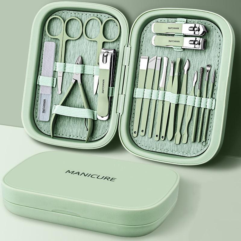 18 Pcs Stainless Steel Nail Cutter Pedicure Kit With Stylish Case