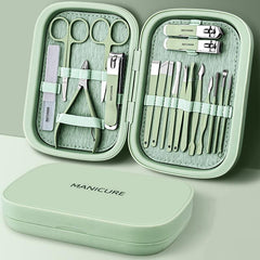 18 Pcs Stainless Steel Nail Cutter Pedicure Kit With Stylish Case