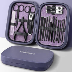 18 Pcs Stainless Steel Nail Cutter Pedicure Kit With Stylish Case