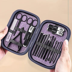 18 Pcs Stainless Steel Nail Cutter Pedicure Kit With Stylish Case
