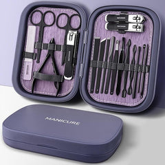 18 Pcs Stainless Steel Nail Cutter Pedicure Kit With Stylish Case
