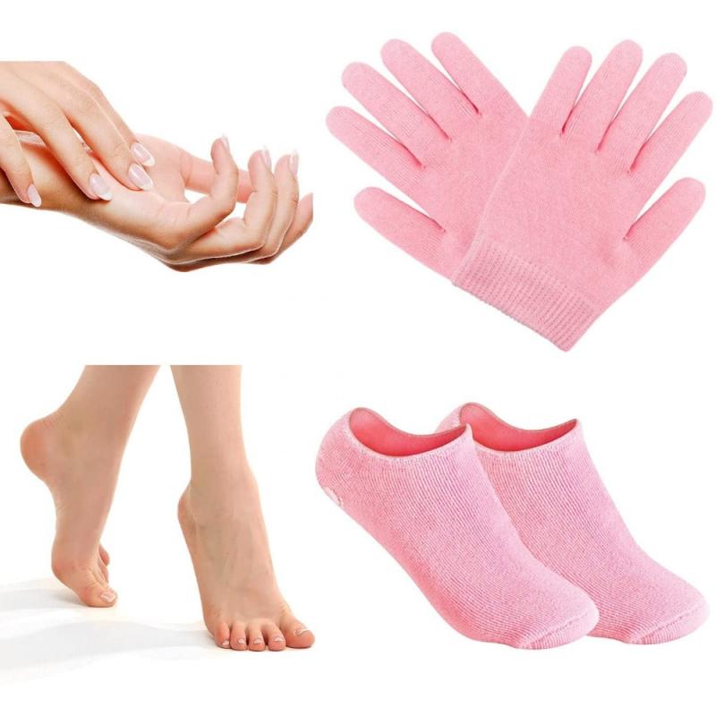 Moisturizing Gloves Socks for Dry Hand Foot Enhances Lotions Pink