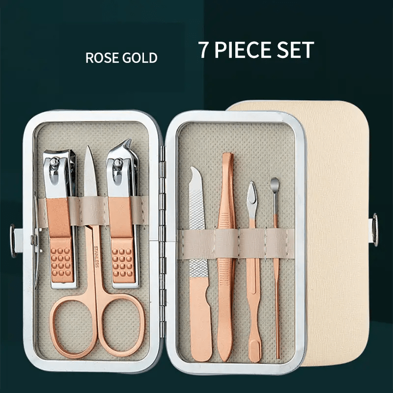 Rose Golden Stainless Steel Nail Clippers Set