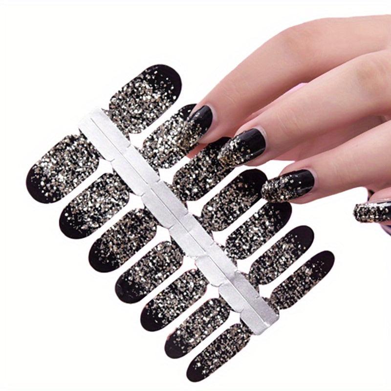 Glitter Nail Decal Strips for Sparkling Manicures