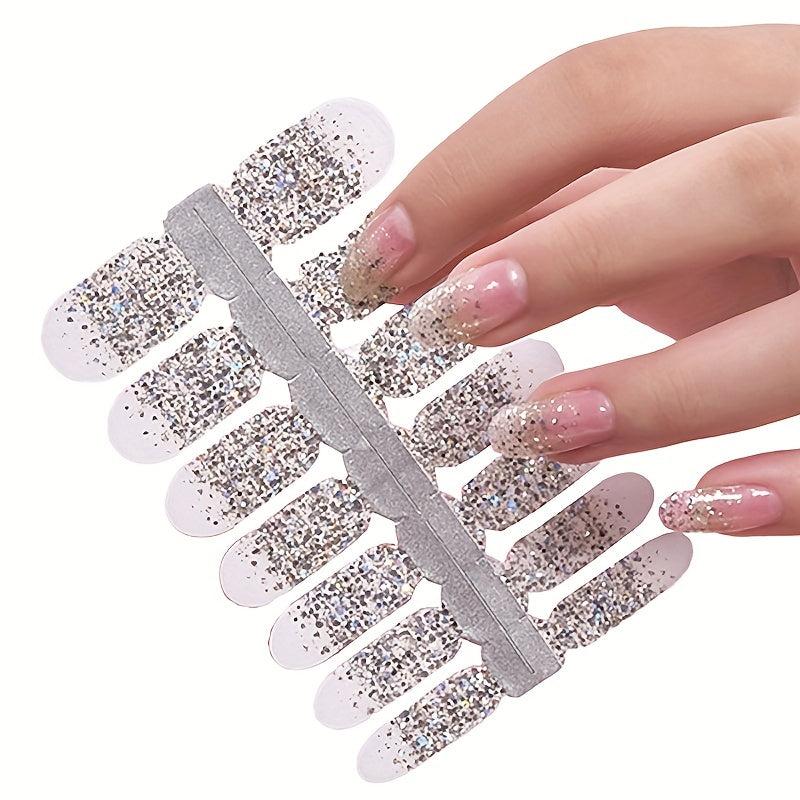 Glitter Nail Decal Strips for Sparkling Manicures