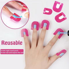 Spill Proof Nail Polish Protector U Shape - Reusable Finger Guard for Nail Art
