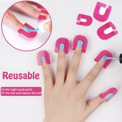 Spill Proof Nail Polish Protector U Shape - Reusable Finger Guard for Nail Art