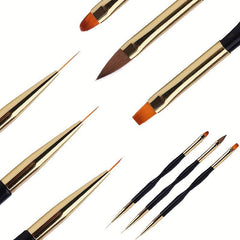 3 Pcs Nail Art Brushes Set Gel Polish Nail Art Pen Painting Tools