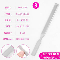 Stainless Steel Nail File Double Sided Sandpaper