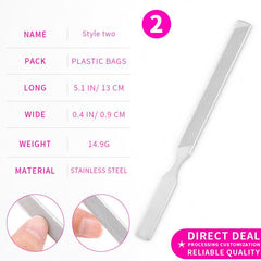 Stainless Steel Nail File Double Sided Sandpaper