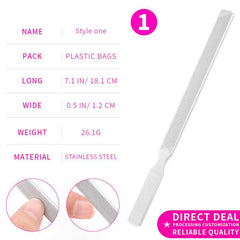 Stainless Steel Nail File Double Sided Sandpaper