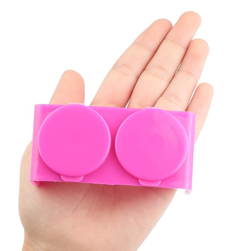 Double Cup Nail Art Soaking Dish with Lids for Mixing Acrylic Powder and Liquid