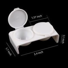 Double Cup Nail Art Soaking Dish with Lids for Mixing Acrylic Powder and Liquid