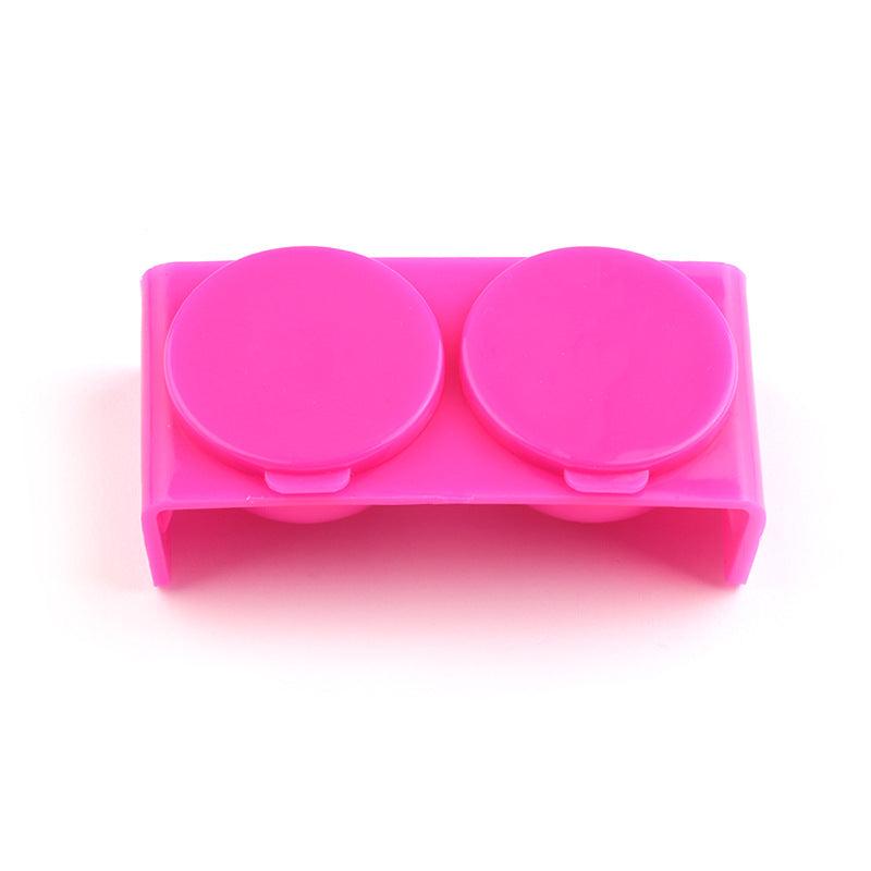 Double Cup Nail Art Soaking Dish with Lids for Mixing Acrylic Powder and Liquid