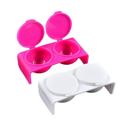 Double Cup Nail Art Soaking Dish with Lids for Mixing Acrylic Powder and Liquid