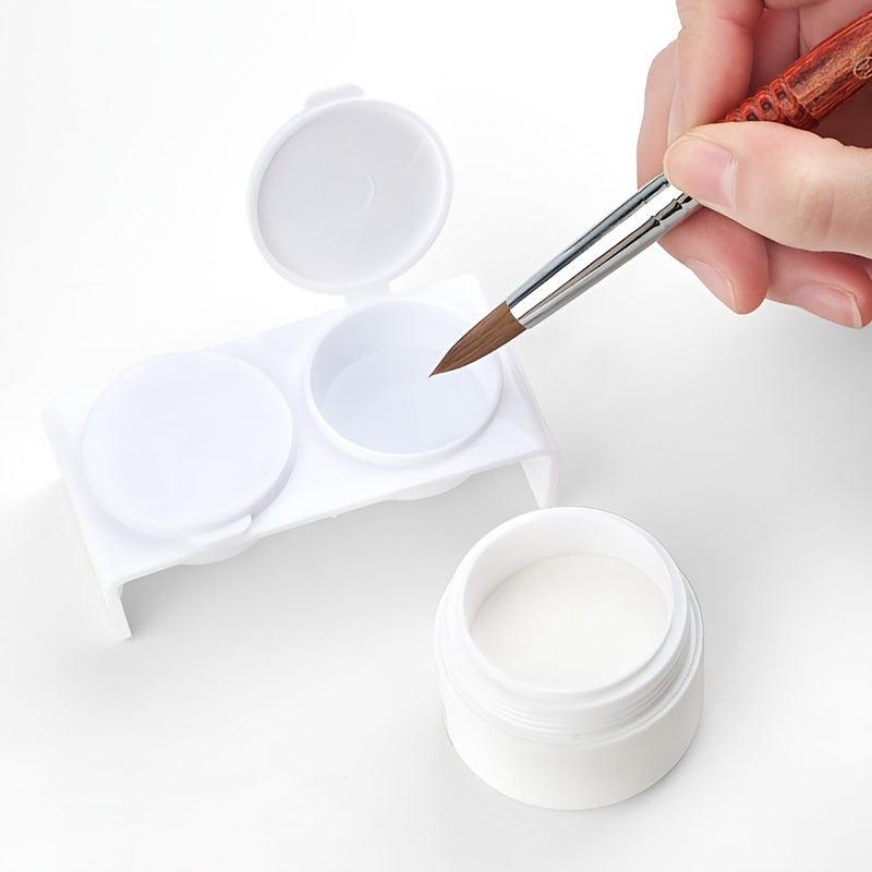 Double Cup Nail Art Soaking Dish with Lids for Mixing Acrylic Powder and Liquid