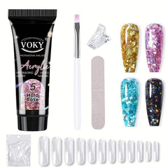 24pc Nail Art Extension Gel Set Reflective Glitter Nail Gel Kit