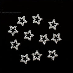 50pcs Pearl Nail Art Charms Heart Moon Bowknot DIY Nail Jewelry Accessories