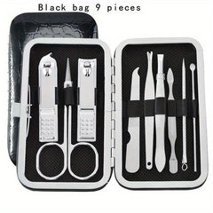 9 Pcs Nail Clippers Set Professional Grooming Kit for Adult Nail Care