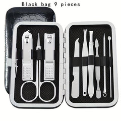 9 Pcs Nail Clippers Set Professional Grooming Kit for Adult Nail Care