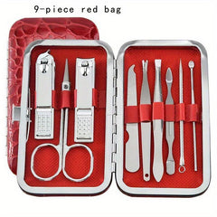 9 Pcs Nail Clippers Set Professional Grooming Kit for Adult Nail Care