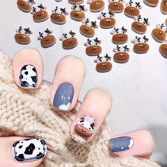 30pcs Cow Nail Art Charms Cartoon Cow Nail Art Accessories For DIY Nail Salons