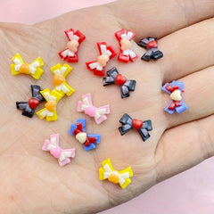 50Pcs Mini Bow Resin Crafts Ornament Manicure Jewelry Accessories