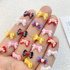 50Pcs Mini Bow Resin Crafts Ornament Manicure Jewelry Accessories