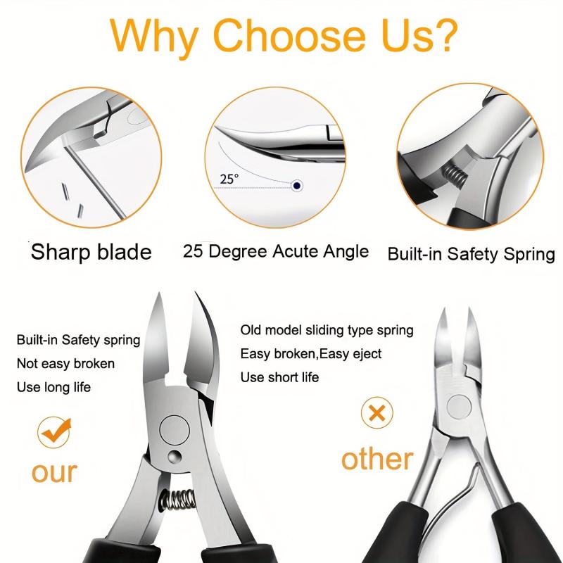 Ingrown Toenail Tool Kit Stainless Steel Clippers for Thick and Ingrown Nails