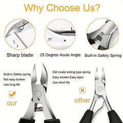Ingrown Toenail Tool Kit Stainless Steel Clippers for Thick and Ingrown Nails