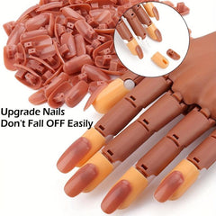 Flexible Nail Training Practice Hand with Brown Tips