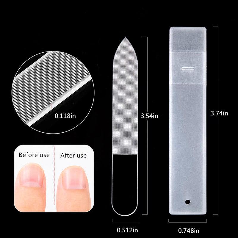 Glass Nail File and Buffer Set for Natural Nails - Shine and Polish Your Nails